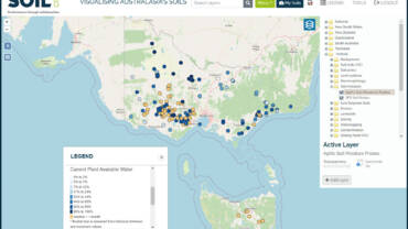 A screenshot of the Soil CRC's online soil data portal