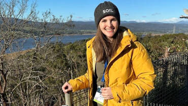 Soil CRC PhD student Melissa Wales pictured in the field.