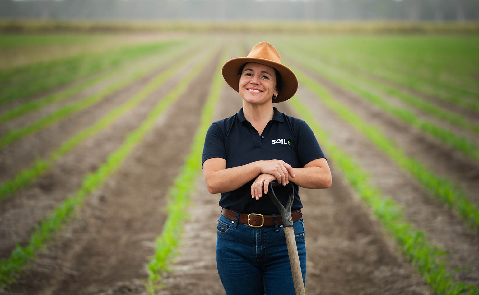 Hanabeth Luke with a corn crop at a grain farmer’s property at Codrington.