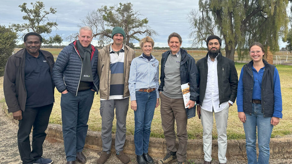 Soil CRC researchers, Soil CRC CEO and staff from Central West Farming Systems pictured at Central West Farming Systems' headquarters in Condobolin NSW.