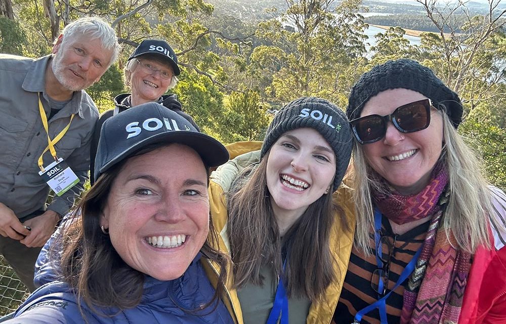 Richard and Soil CRC colleagues and PhD students on a field trip at the Soil CRC Participants Conference in 2023