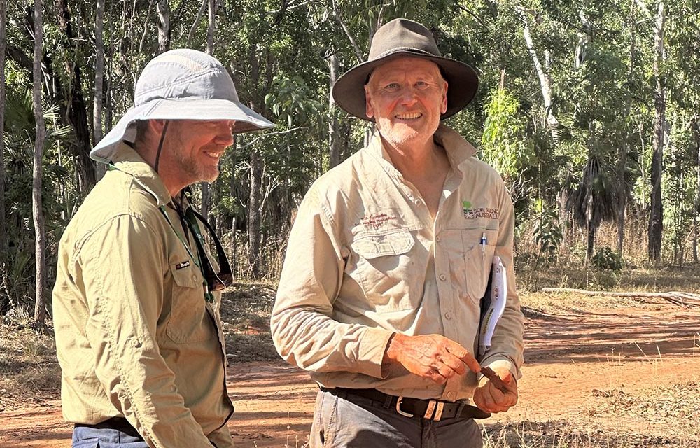 Richard standing at the Soil Science Australia soil judging competition in 2023