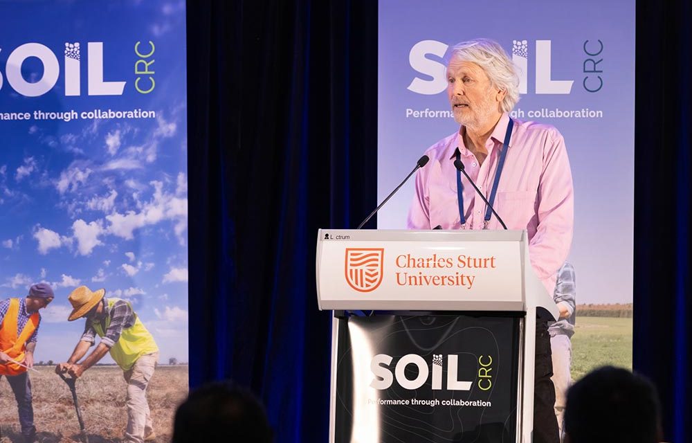 Richard presenting at the Soil CRC Participants Conference in 2024