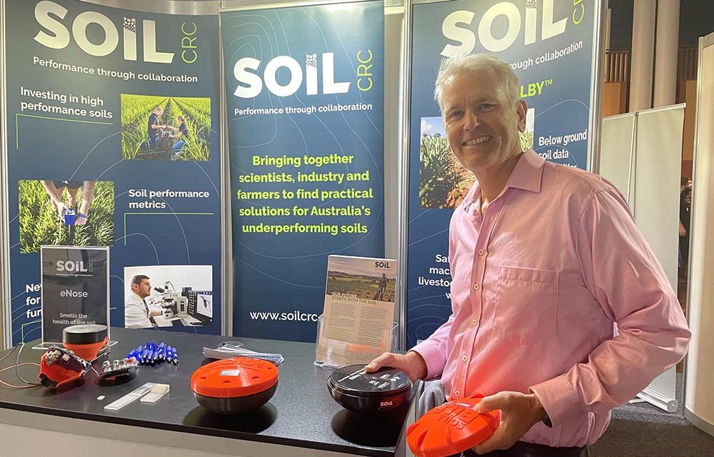 Richard showcasing the Soil CRC's BILBY technology