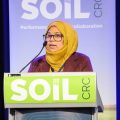 Soil CRC PhD graduate Dr Tania Monir presenting at the Soil CRC Participants Conference in 2025